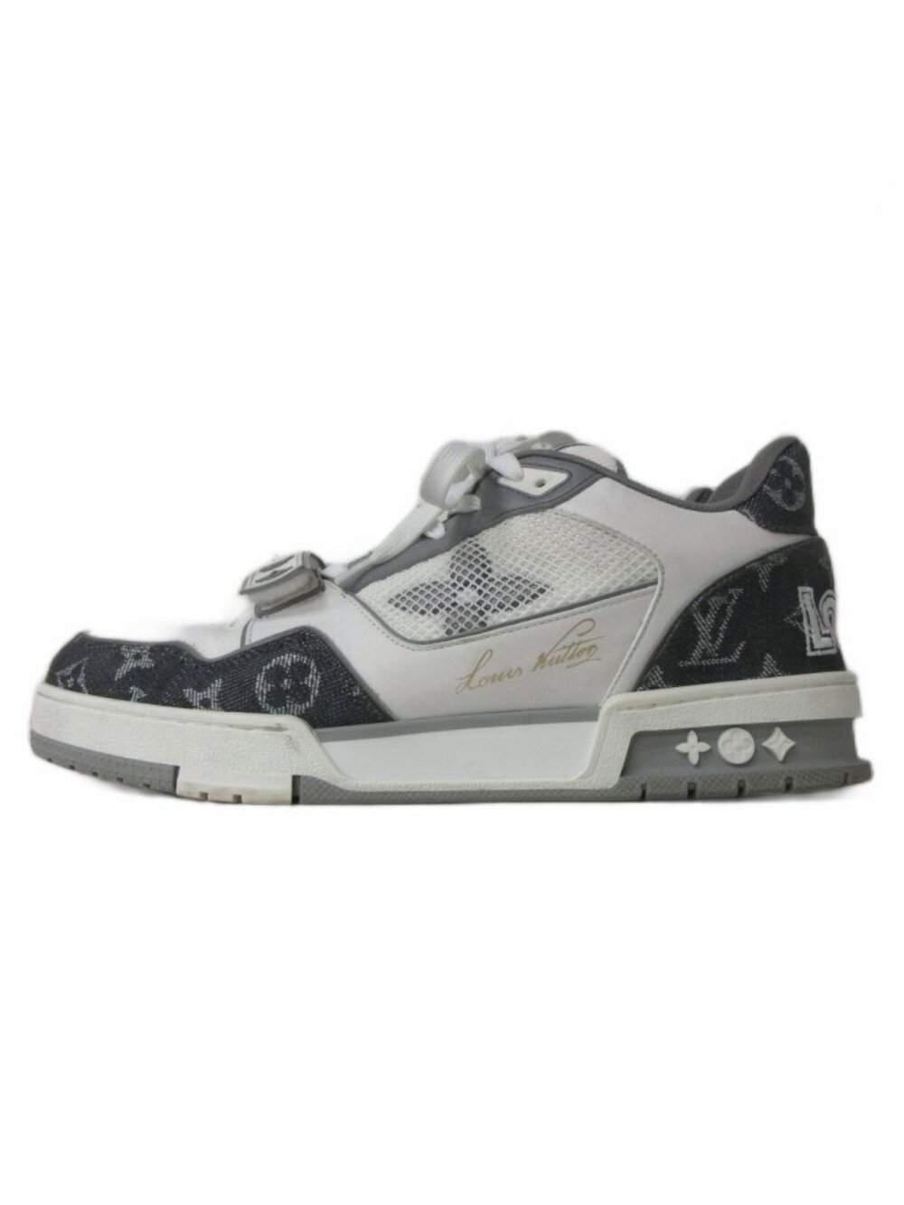 Louis Vuitton LV Trainer Line Sneakers Monogram MS White Gray 7.5